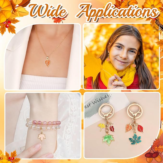 MARFOREVER 120 Pcs Maple Leaf Charm Fall Charms - Image 7