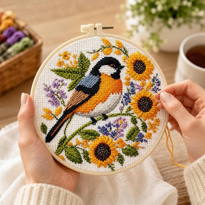 Zhenqing 4 Pack Bird Cross Stitch Kit - Image 3