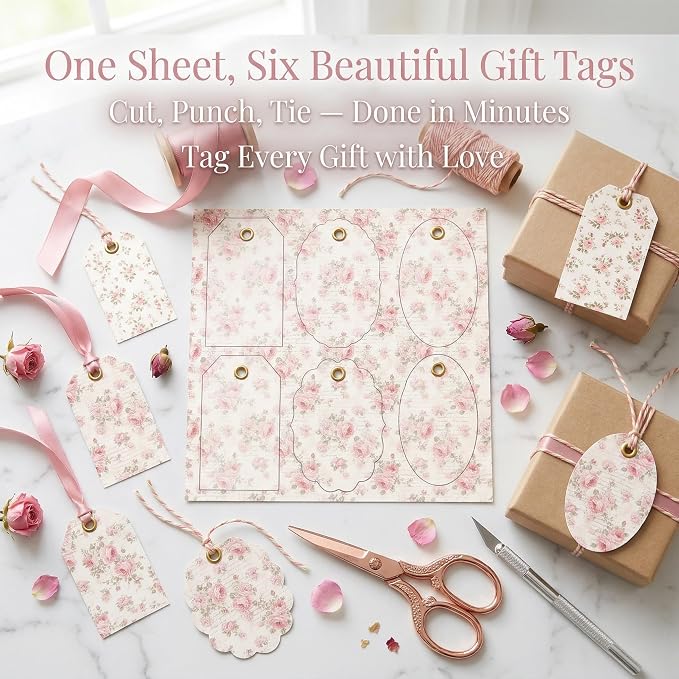 Scrapbook Paper & Scrapbooking Supplies, Shabby Chic Craft Sheets - Image 7