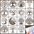 Yazhiji 15Pcs 6 x 6 Inch Tree of Life Stencil, Reusable Stencils by Yazhiji