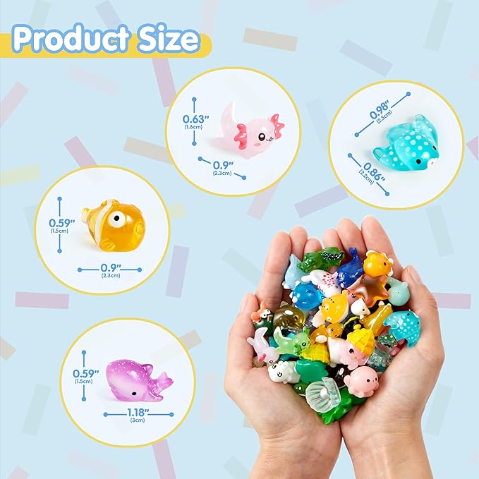 JOYIN 50 Pcs Mini Ocean Resin Animals Figures, Mini Sea Animals Figurines - Image 2