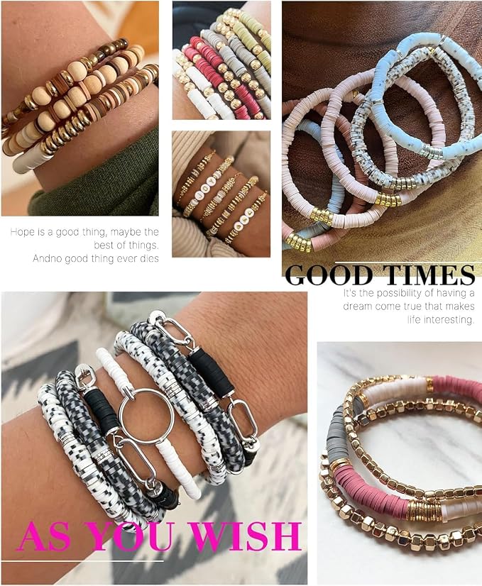 Bracelet Making Kit, 48 Colors Round Letter Beads Jewelry Making Kit Friendship - Image 5