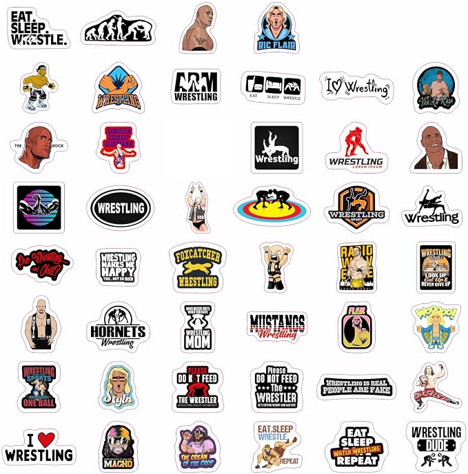 BulbaCraft 100Pcs Wrestling Stickers and Decals - Image 4
