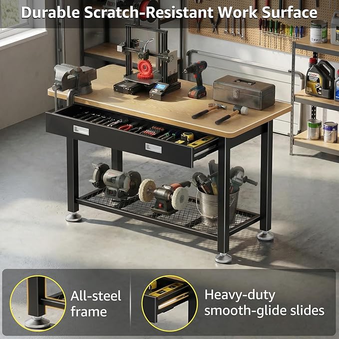 39" Heavy Duty Work Bench With Drawer and Storage - Image 4