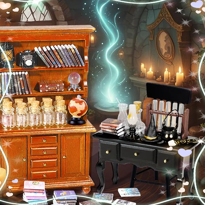 Rileryan 54 Pcs 1:12 Scale Magic Witchy House Kit Halloween Miniatures - Image 6