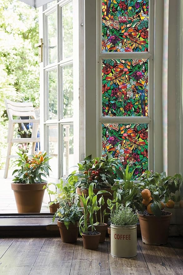 d-c-fix 346-0647 Self-Adhesive Privacy Glass Window Film, Spring Chapel/Tulia - Image 2