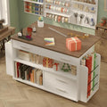 Gift Wrap Storage Cart with Foldable Drop Leaf, Crafting Table with Storage | by Smilets