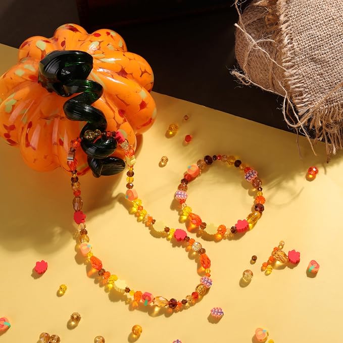ZHIYUXI 1150PCS Orange Beads Fall Beads - Image 5