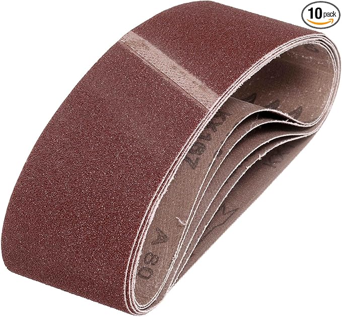 HARFINGTON 2-1/2 x 14 Inch Sanding Belts, 10 Pcs 80 Grits Aluminum Oxide Abrasive Belt Sander File Belt for Woodworking, Metal Polishing, Knife Sharpener