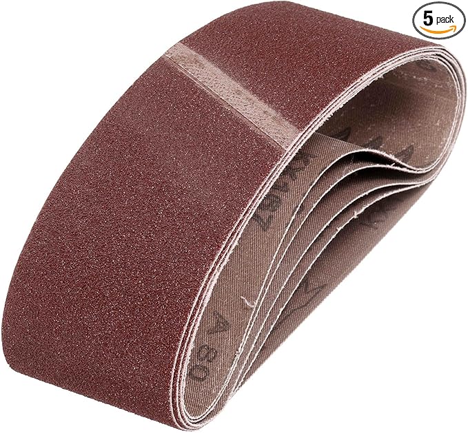 HARFINGTON 2-1/2 x 14 Inch Sanding Belts, 5 Pcs 80 Grits Aluminum Oxide Abrasive Belt Sander File Belt for Woodworking, Metal Polishing, Knife Sharpener