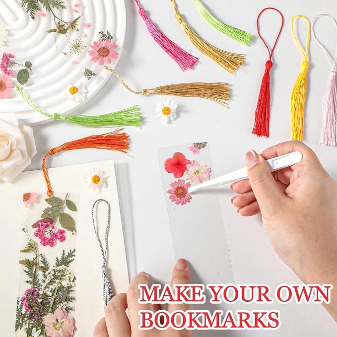 40 Sets Dried Flower Bookmark Making Kit Transparent Bookmark DIY Projects - Image 5