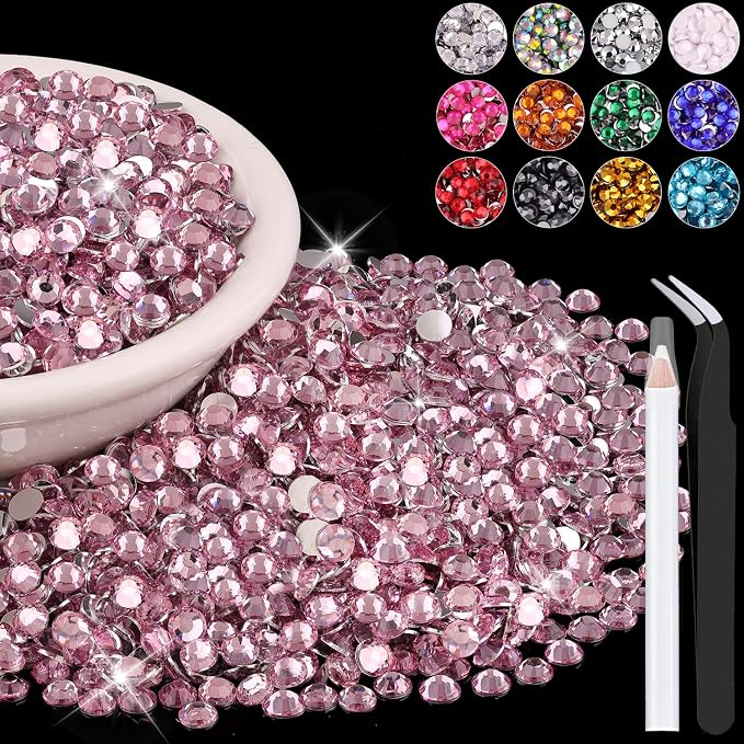 6000PCS 4mm Resin Rhinestones in Bulk, Bedazzling Flatback Crystals Rhinestones by BELLEBOOST