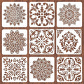 INFUNLY 9PCS/Set Mandala Flowers Wall Stencils by INFUNLY