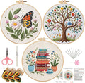 COCOMOX Embroidery Kit for Beginners, 3 Sets Cross Stitch Kits by COCOMOX