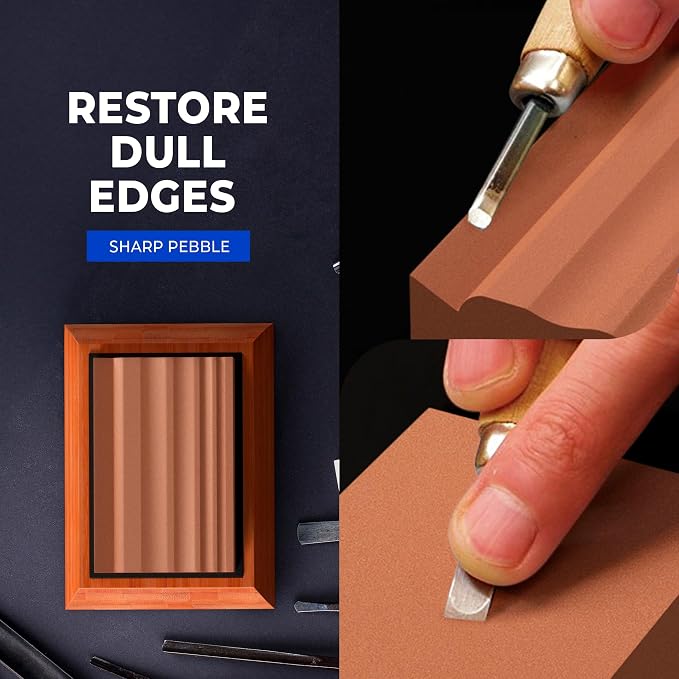 Sharp Pebble Sharpening Stones for Wood Carving Tools-Two Whetstones Grit 400 & - Image 5