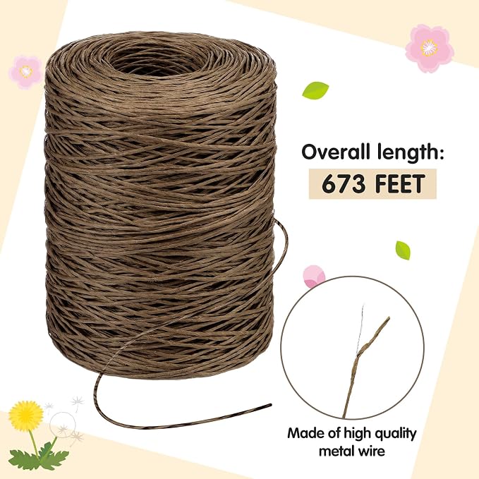 Syhood 673 Feet Floral Vine Bind Wire Rustic Wrapping Wire - Image 2