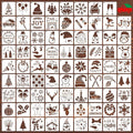 80 Pcs 3 x 3 Inch Christmas Stencils by DZXCYZ