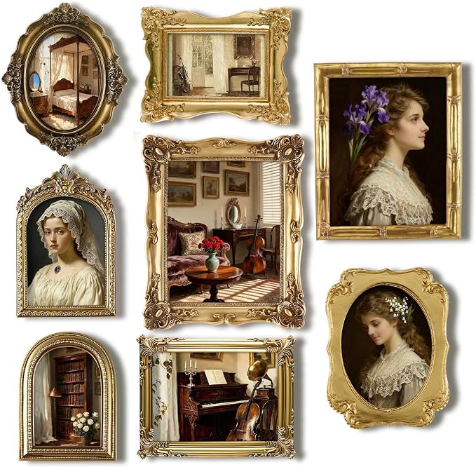 8 Pcs Vintage Picture Frames Set by Lineshading
