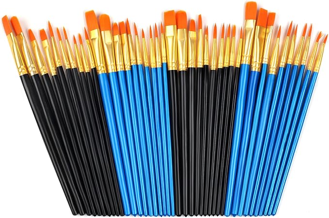 40 Pcs Paint Brushes, Acrylic Painting Brush Set, Watercolor Brushes, Acrylic by Phinus
