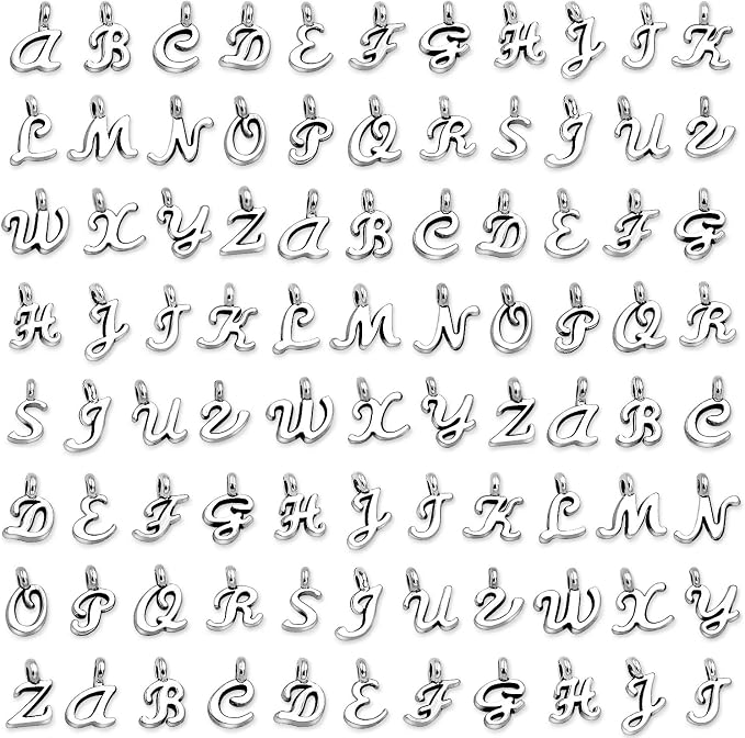 SANNIX 156Pcs/6 Sets ABC Letter Charms Mini A-Z Alphabet Bracelet Necklace by SANNIX