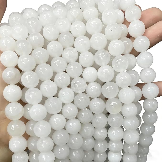 Zenkeeper 108 Pcs White Jade Beads by Zenkeeper