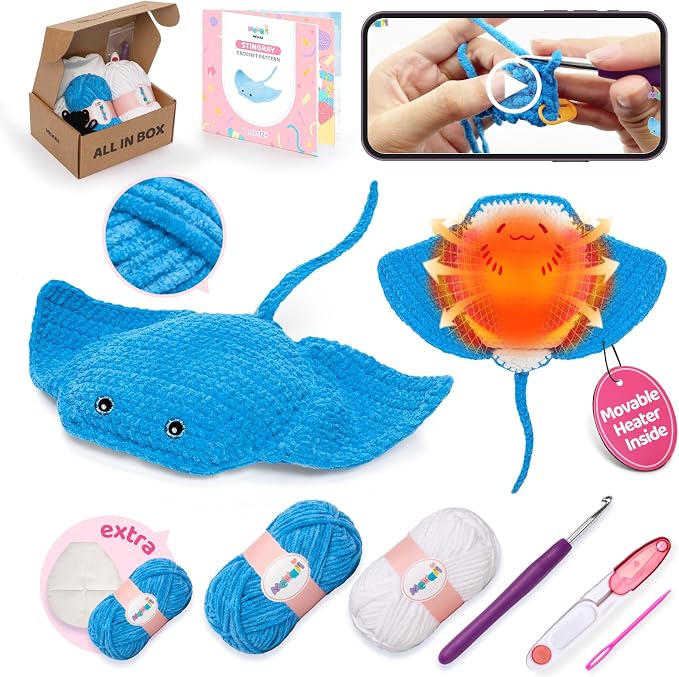 Mewaii Microwavable Heatable Manta Ray Crochet Kit by Mewaii