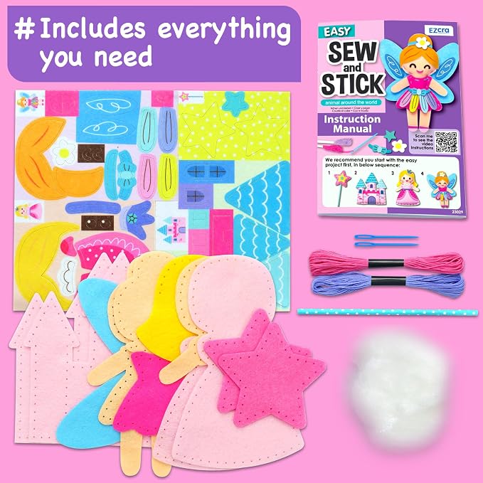 EZCRA Fairy Sewing Kit for Kids Ages 4-8 - Image 3