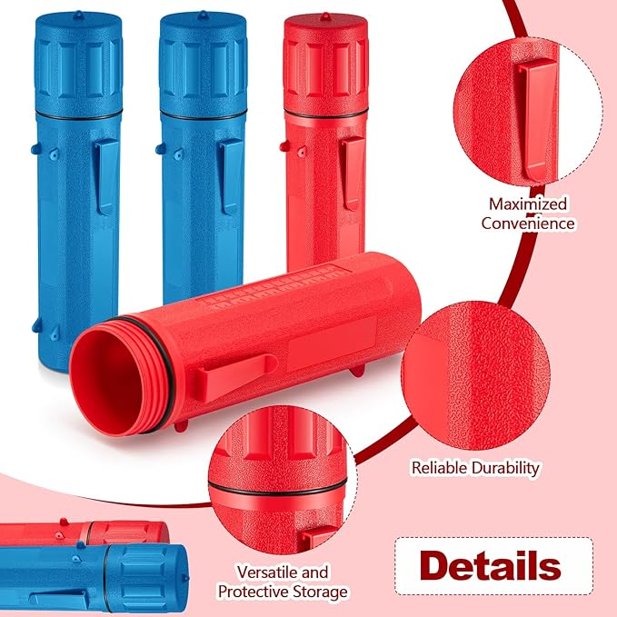 Zonon 4 Pcs Electrode Rod Storage Tube 14 Inch Airproof and Waterproof Welding Rod Holder for Canister(Red and Blue)
