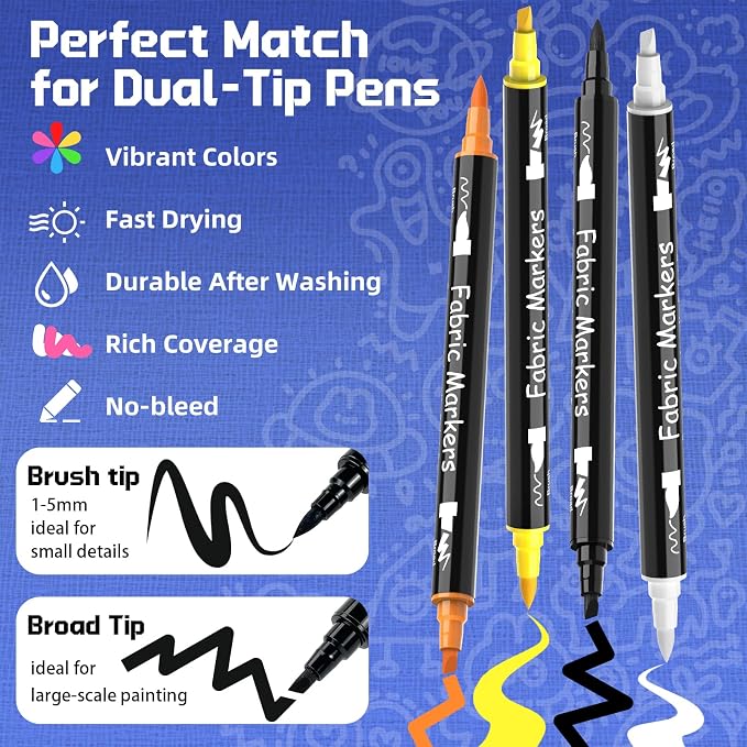 4 Fabric Markers, Fabric Paint Permanent - Image 2