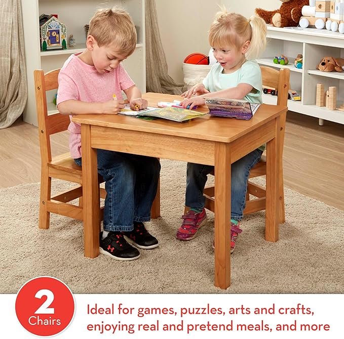 Melissa & Doug Solid Wood Kids Table and Chairs - Image 2