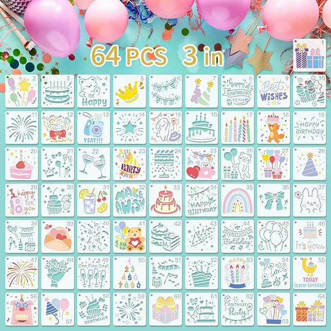 Birthday Stencils for Painting, Gifts & Party Decorations by Felixcraft-DIYDreamscape