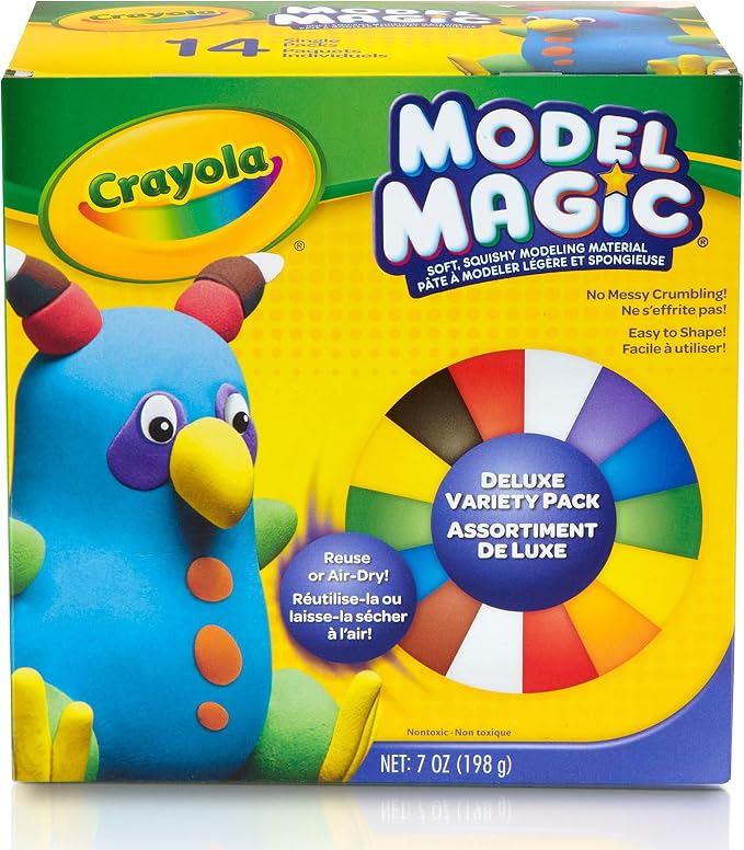 Crayola Model Magic Deluxe Variety Pack, Kids Air Dry Clay, Bulk Modeling Clay by Crayola