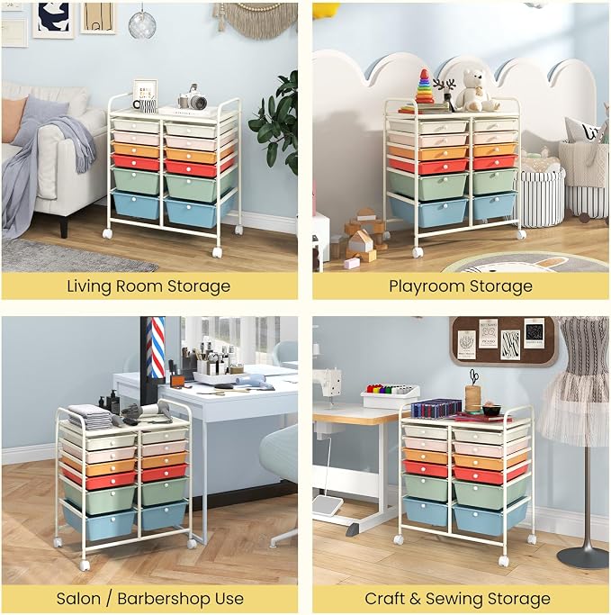 BECOMFORT 12-Drawer Rolling Cart - Image 8