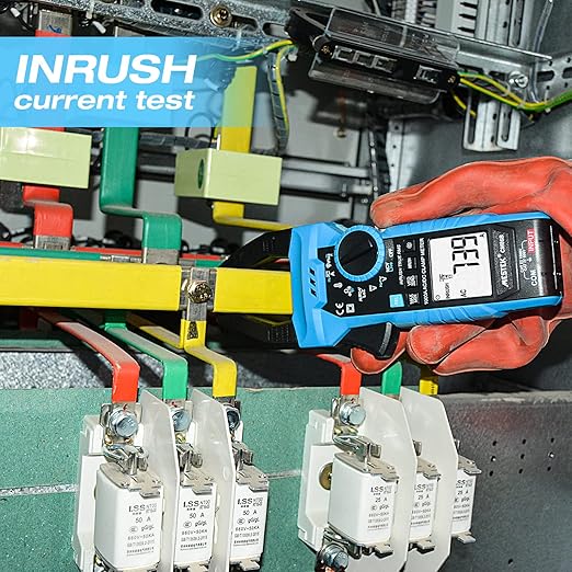 MESTEK Digital Clamp Meter Multimeter with Inrush Current, 1000A TRMS Amp Voltage Tester with VFD & LOZ Mode; Measures AC/DC Current Voltage Temperature Resistance Capacitance Frequency Continuity NCV