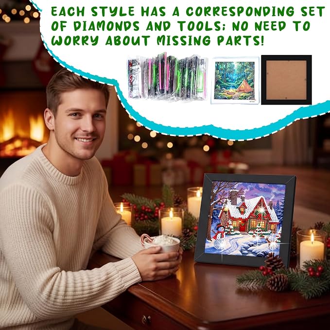 Trandraft 13 Pcs Seasonal Scenery Small Diamond Art Kits - Image 6