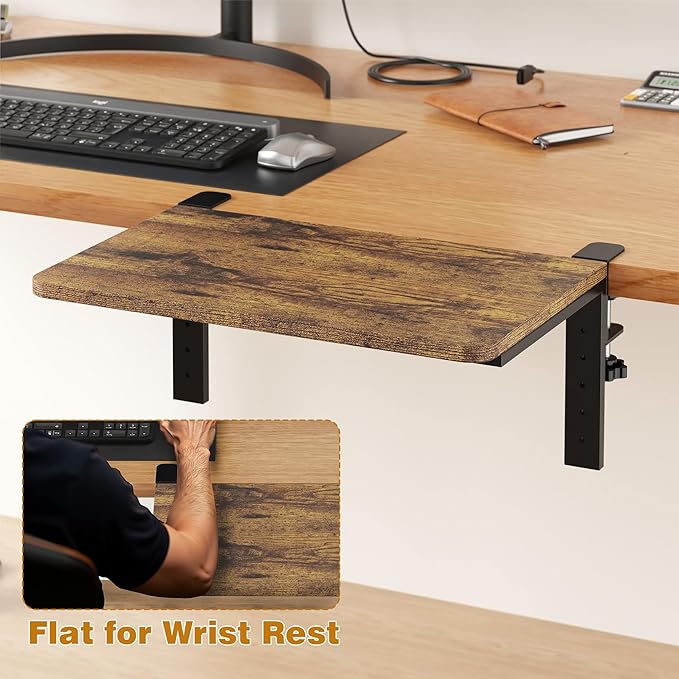 Desk Extender, 15-inch Clamp-On Desk Shelf, Height-Adjustable Desktop Shelf - Image 6