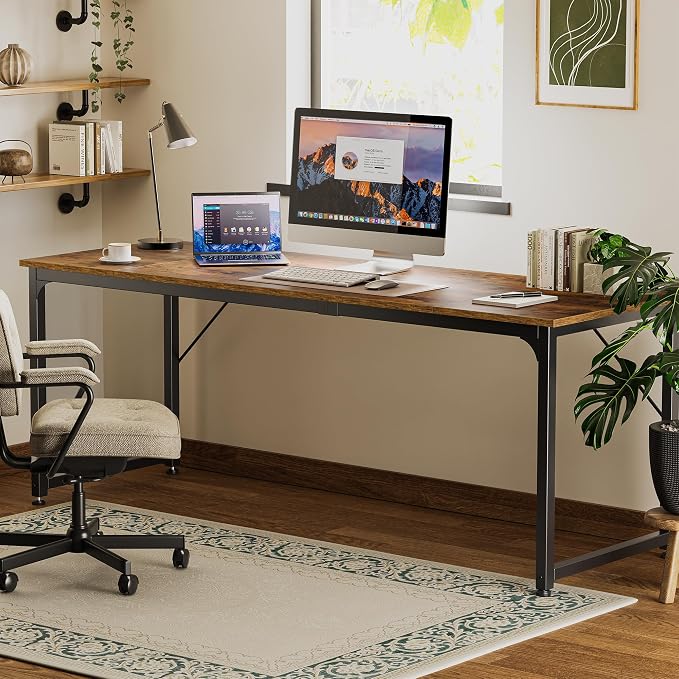 Huuger Computer Desk, 80 Inch Office Desk, Gaming Desk - Image 7