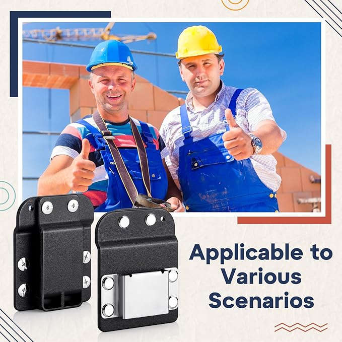 Zonon 3 Pcs Tape Measure Holder Set for Belt Hammer Holders Tactical Tape Measuring Belt Clip Low Profile Drill Holster Match Any Kinds Holster with Clip