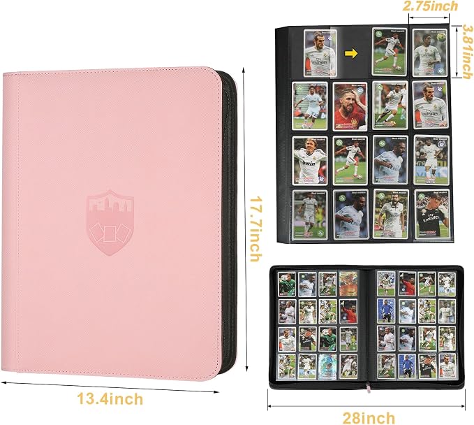 16 Pocket Ringless Side Loading Trading Card Binder, 1024 Cards PU Fixed Page - Image 2