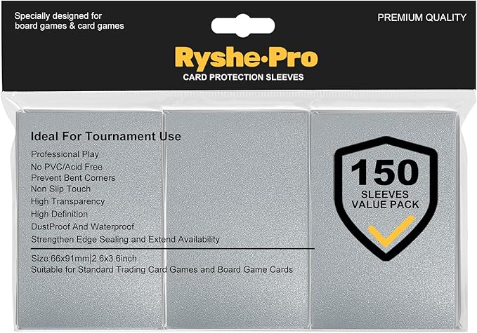 Premium Card Sleeves, 150 Sleeves 2.6''x3.6'' Compatible by RyshePro
