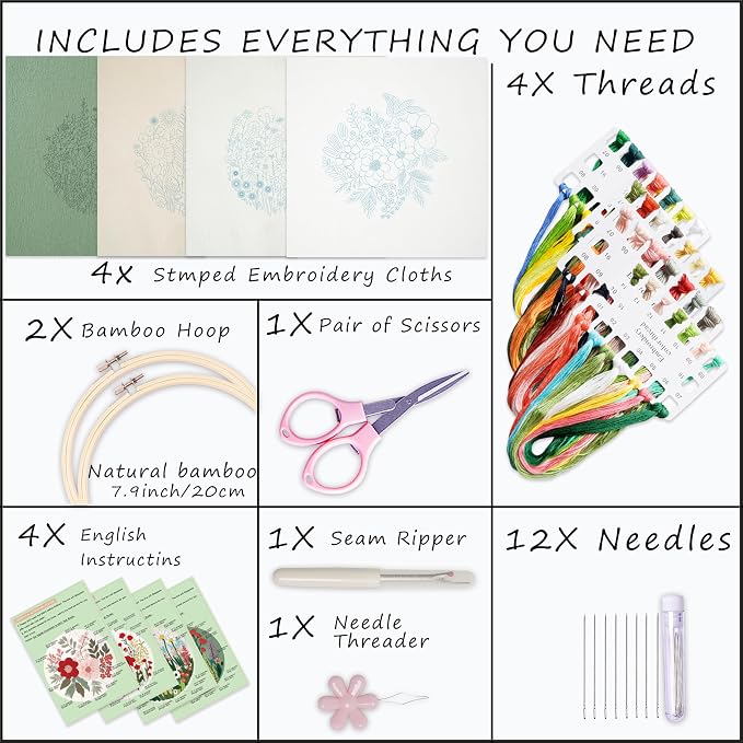 Bonroy Embroidery Kit for Beginners - Image 3