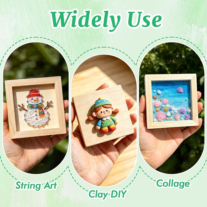 ESRICH 4x4 Inch Wood Panels, 9 Pack Square Craft Wood Canvas Boards, Blank - Image 5