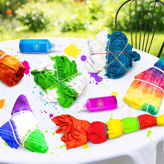 Tie Dye Kit, 24 Colours Fabric Tyedyedye Kit | Non-Toxic, - Image 4