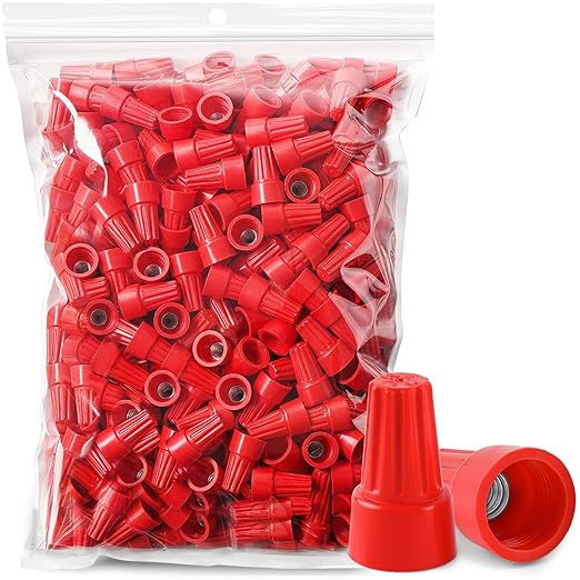 300PCS Wire Connectors Nuts 18-10 AWG Electric Wire Caps Insulating Insert Twist Electrical Wire Connectors Red Wire Assortment Nuts for Quick Connection