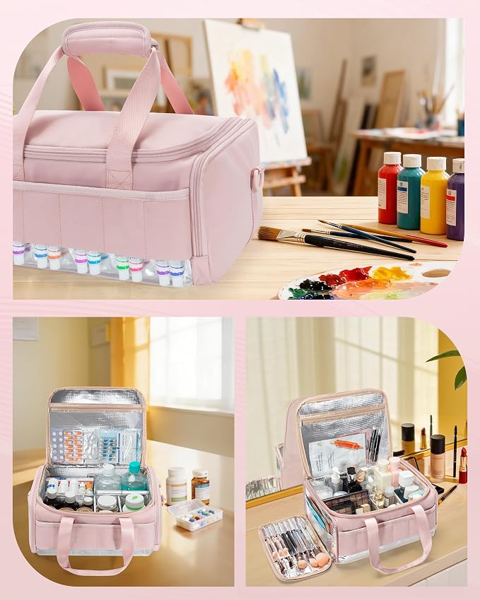 Marscamd Acrylic Paint Organizer Holds 60 Bottles, Acrylic Paint Storage Bag - Image 5