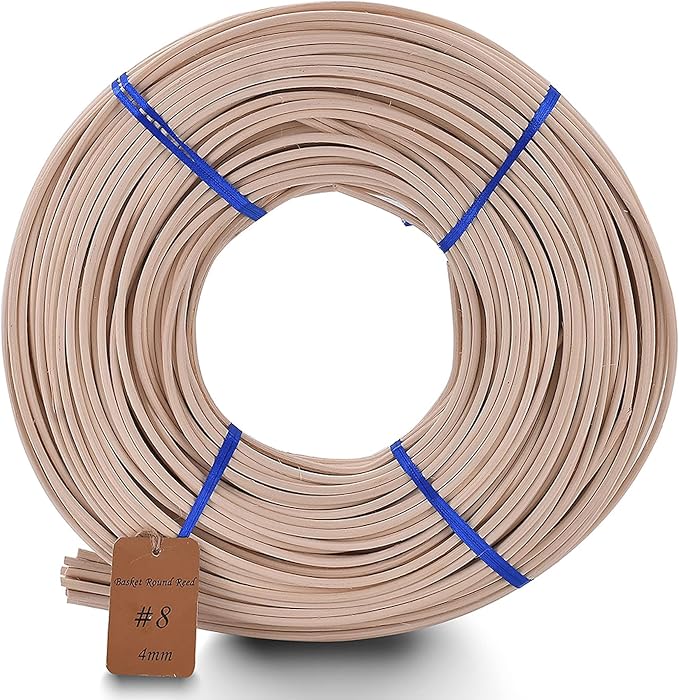 VFULIE Basket Round Reed #8 4mm 1-Pound Coil Basket Weaving Cane by VFULIE