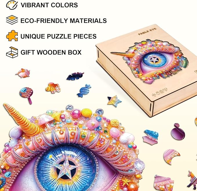 Fable Eye Puzzles Adults Gifts Wooden 100 Pieces 8.5 * 8.1in - Image 2