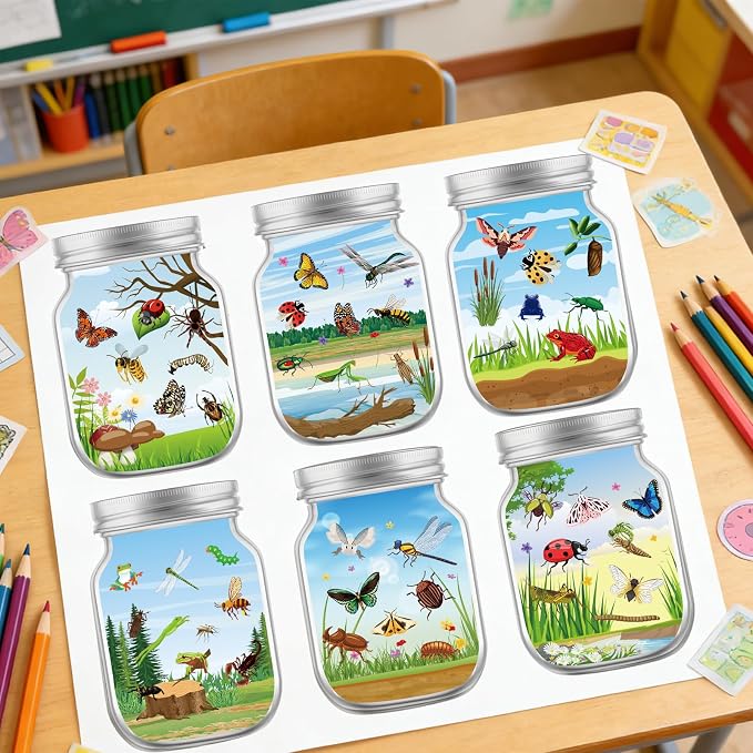 24PCS Insects Stickers Crafts DIY Jar Sticker Set - Image 6