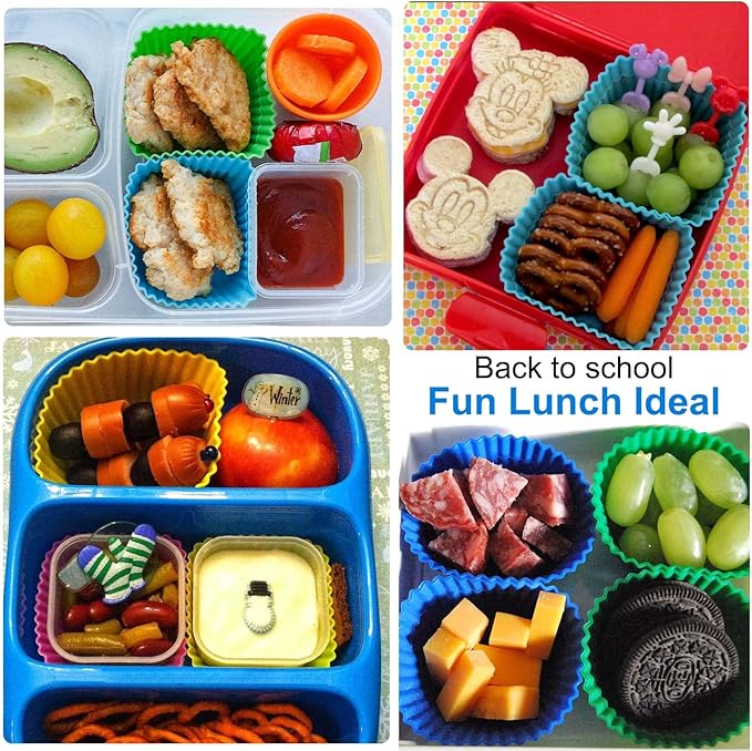 XANGNIER 40 Pcs Silicone Lunch Box Dividers, Reusable Lunch Bento Box - Image 2