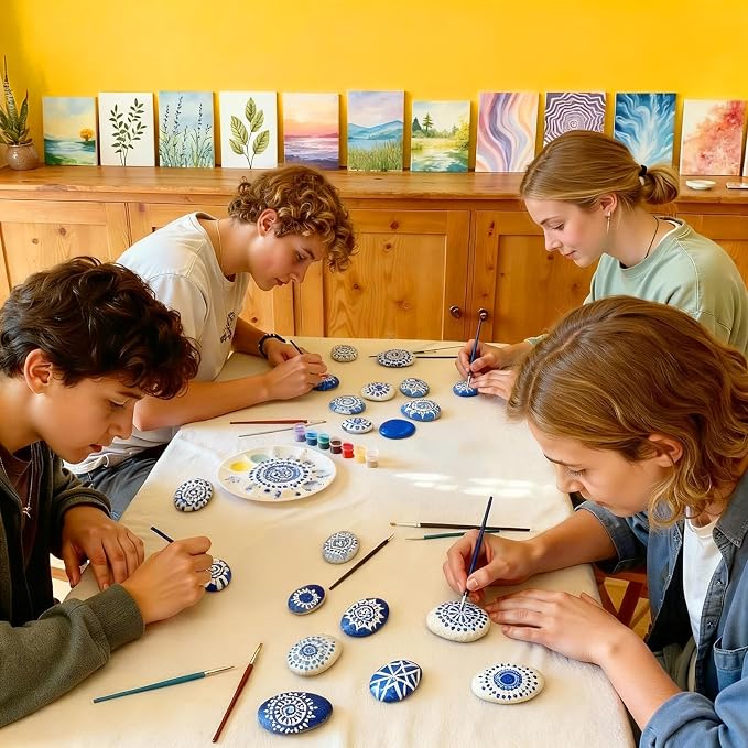 Simetufy 120Pcs Rocks for Painting, Flat & Smooth Stone to Paint, Hand Picked - Image 5